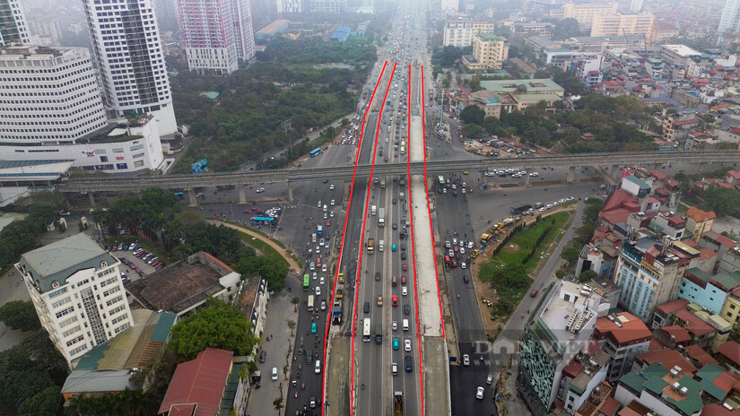 Hình hài cầu vượt được kỳ vọng xóa điểm đen ùn tắc cửa ngõ Hà Nội trước ngày thông xe