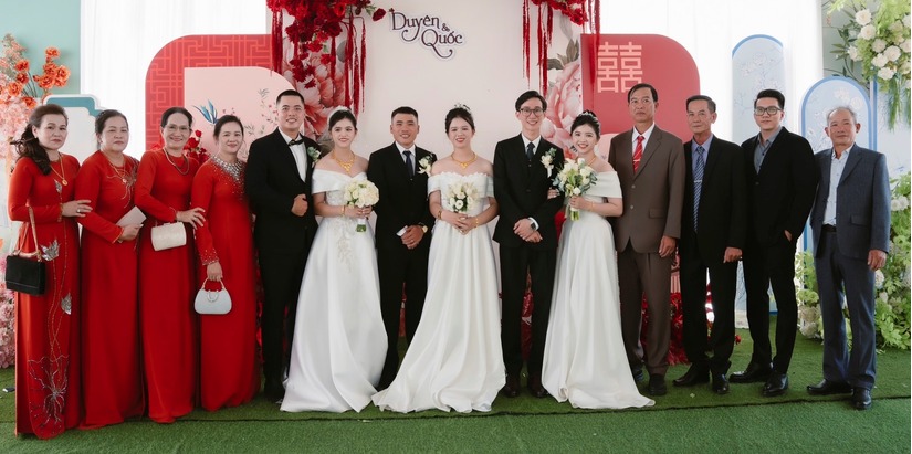 Đám cưới đặc biệt ở Lâm Đồng: 3 chị em ruột tổ chức hôn lễ cùng một ngày