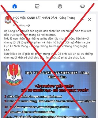 Cảnh báo giả mạo Facebook Học viện Cảnh sát Nhân dân để lừa đảo