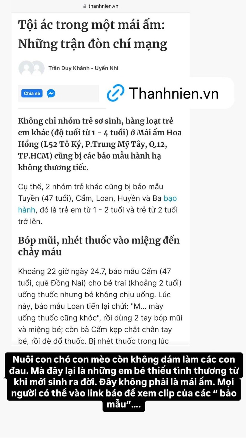 Loạt sao Việt bức xúc trước vụ bạo hành trẻ sơ sinh tại mái ấm Hoa Hồng