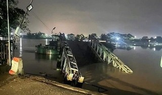 Cầu phao Ninh Cường tại Nam Định bị đứt