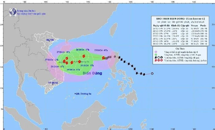 Bão số 6 giật cấp 12, biển động dữ dội