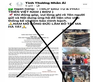 Phú Thọ: Xuất hiện tình trạng giả mạo kêu gọi quyên góp tu sửa chùa Phổ Quang