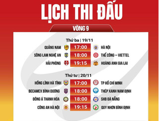 Trận đấu nào không áp dụng VAR ở vòng 9 V-League?