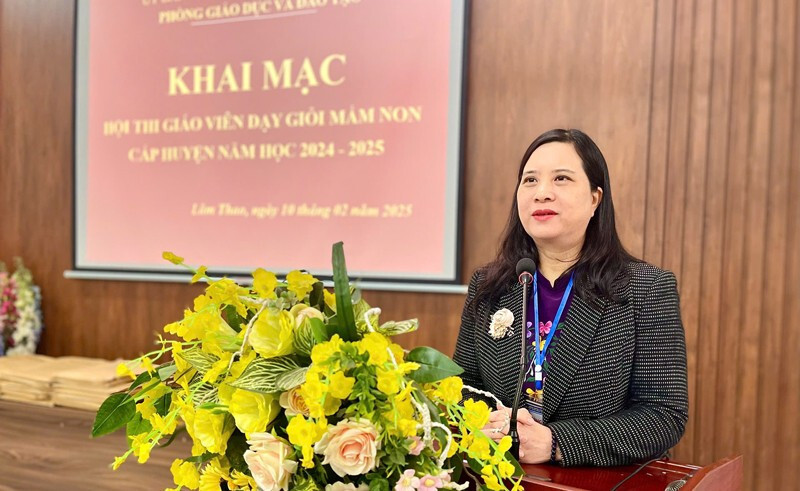 Giáo viên 17 trường mầm non dự thi giáo viên dạy giỏi cấp huyện Lâm Thao