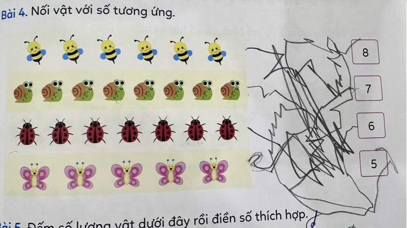 Giao bài tập Tiếng Việt cho học sinh lớp 1, cô giáo mở ra chấm điểm lập tức lên cơn 'chóng mặt, đau đầu'