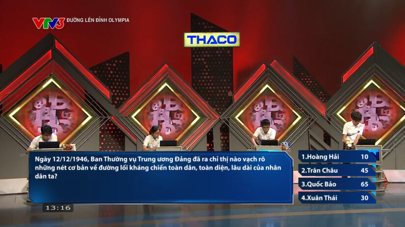 Nữ sinh Quảng Trị thắng thuyết phục trận thi tháng Olympia