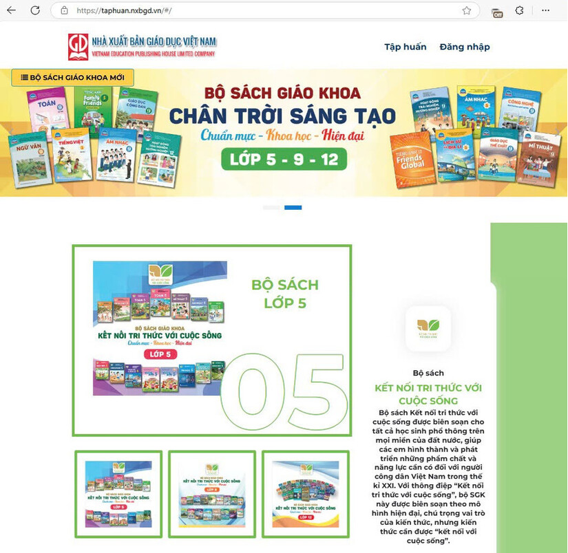 Nhà xuất bản Giáo dục Việt Nam cung cấp SGK điện tử miễn phí