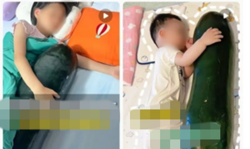 Người Trung Quốc ôm bí đao đi ngủ để giải nhiệt