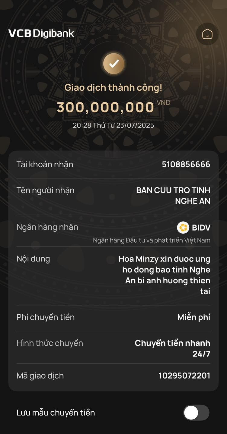 Hòa Minzy, Võ Hà Linh ủng hộ gần 1 tỷ đồng giúp người dân Nghệ An chống lũ