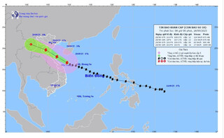Bão Bualoi di chuyển gần gấp đôi tốc độ trung bình, cách TP Huế khoảng 170km