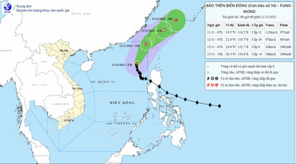 Bão Fung-wong chuẩn bị suy yếu thành áp thấp nhiệt đới