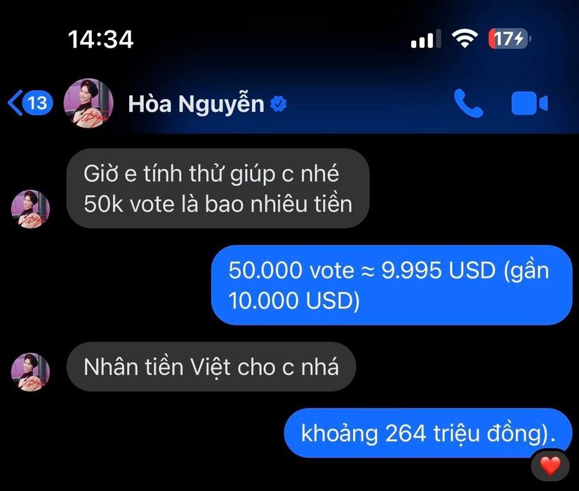 Hòa Minzy chi số tiền lớn để mua lượt bình chọn cho Hương Giang tại Miss Universe 2025