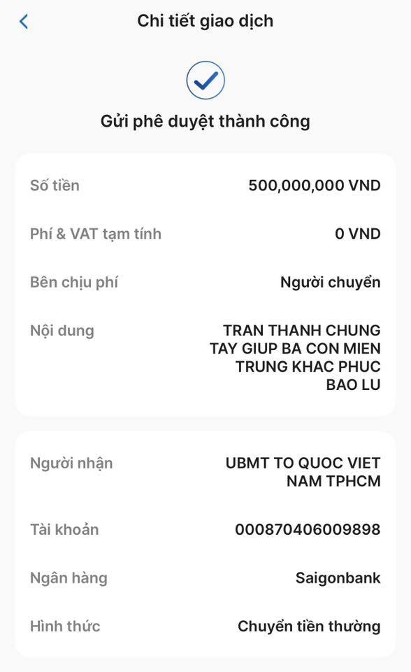 Trấn Thành, Hà Anh Tuấn ủng hộ 500 triệu đồng, Lý Hải hỗ trợ chuyến xe 0 đồng tới miền Trung
