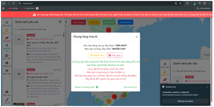 Ứng dụng công nghệ để hỗ trợ người dân vùng lũ