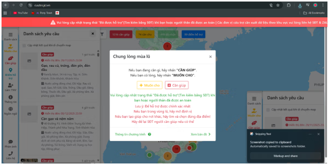 Ứng dụng công nghệ để hỗ trợ người dân vùng lũ