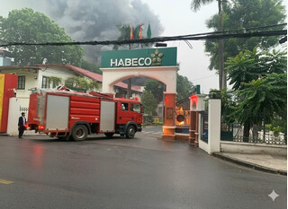 Cháy lớn tại Nhà máy bia Hà Nội