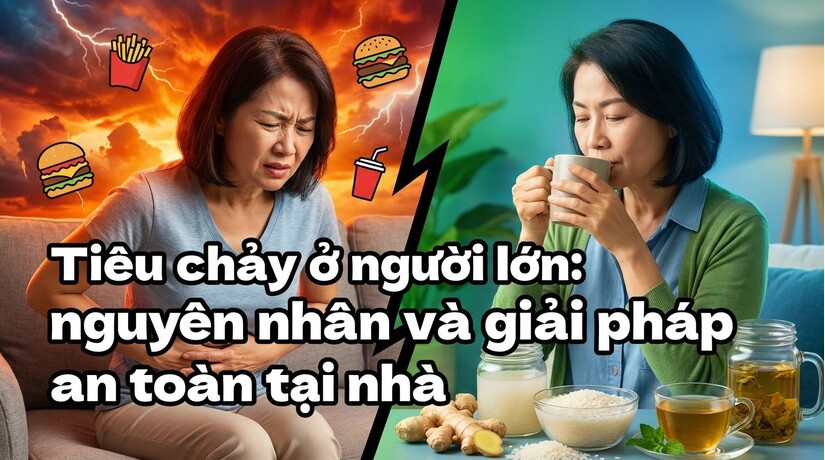 Tiêu chảy ở người lớn: nguyên nhân và giải pháp an toàn tại nhà