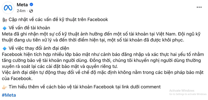Tài khoản Facebook tích xanh tại Việt Nam mất ảnh đại diện: Meta lý giải, chuyên gia cảnh báo một điều quan trọng
