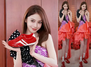 Tranh cãi quanh việc Angelababy mặc đồ hiệu bán giày rẻ tiền