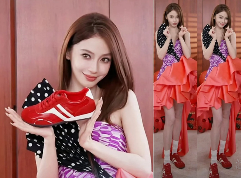 Tranh cãi quanh việc Angelababy mặc đồ hiệu bán giày rẻ tiền