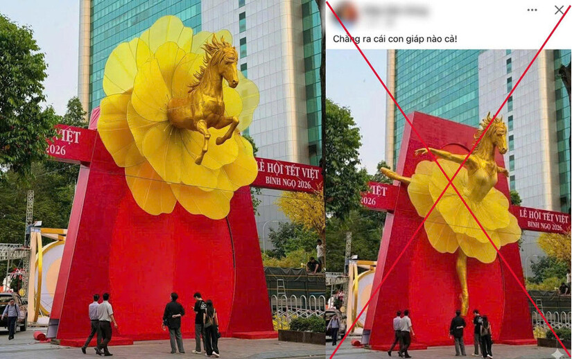 Xử phạt người đàn ông đăng ảnh xuyên tạc cổng chào Lễ hội Tết Việt