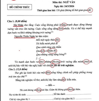Đề thi Ngữ văn sai lỗi chính tả lan truyền trên mạng xã hội là giả mạo