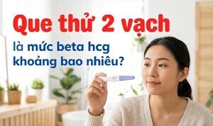 Que thử 2 vạch là mức beta hcg khoảng bao nhiêu?