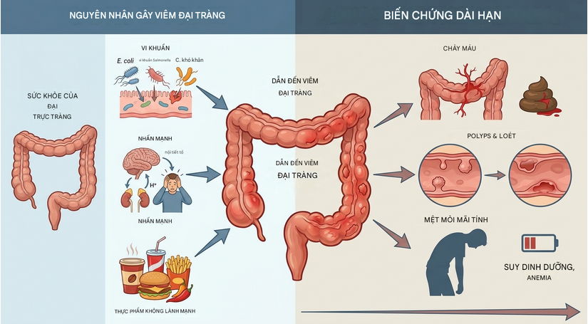 5 dấu hiệu điển hình dễ nhận ra bệnh viêm đại tràng