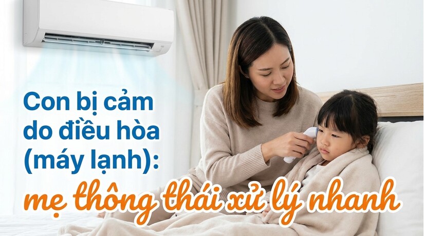Con bị cảm do điều hòa (máy lạnh): mẹ thông thái xử lý nhanh
