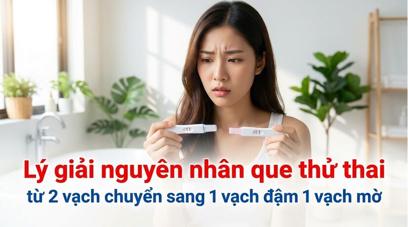 Nguyên nhân que thử thai từ 2 vạch chuyển sang 1 vạch đậm 1 vạch mờ