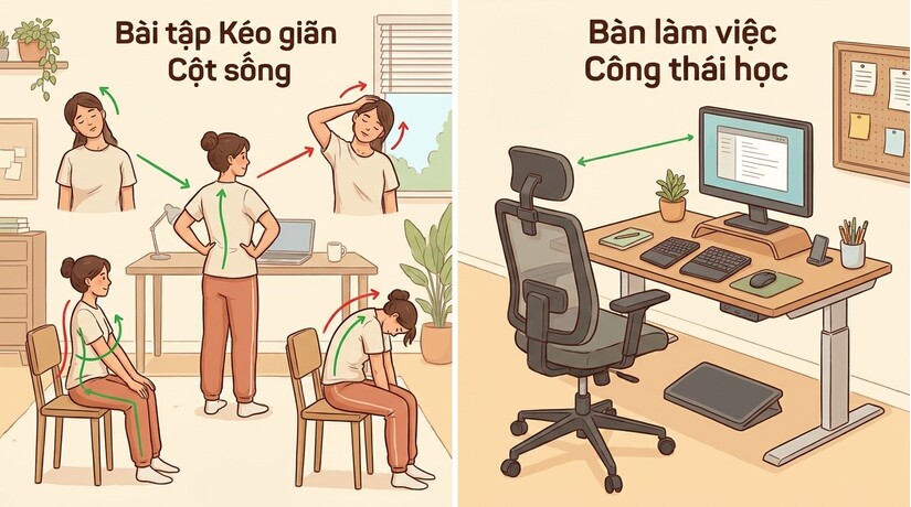 Khô khớp cột sống: hệ lụy từ thói quen ngồi gù lưng, lười đứng dậy