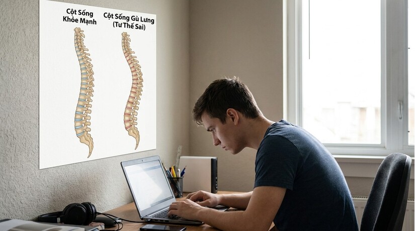 Khô khớp cột sống: hệ lụy từ thói quen ngồi gù lưng, lười đứng dậy