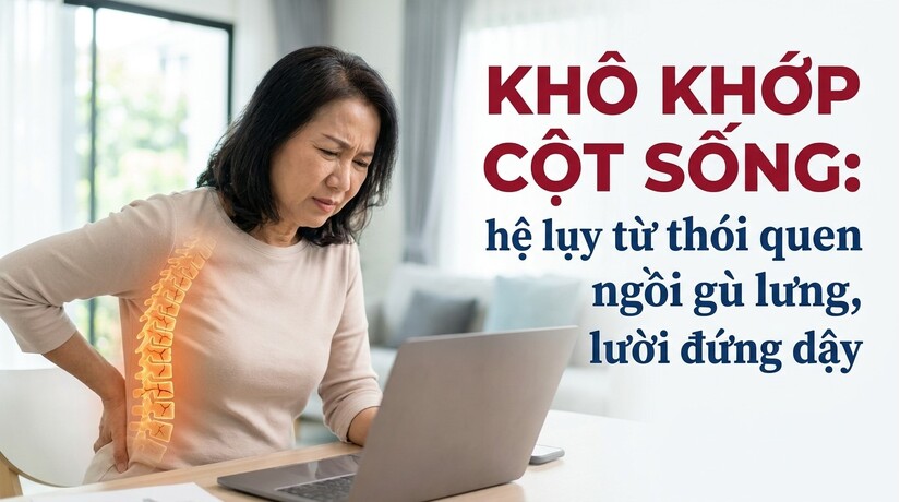 Khô khớp cột sống: hệ lụy từ thói quen ngồi gù lưng, lười đứng dậy