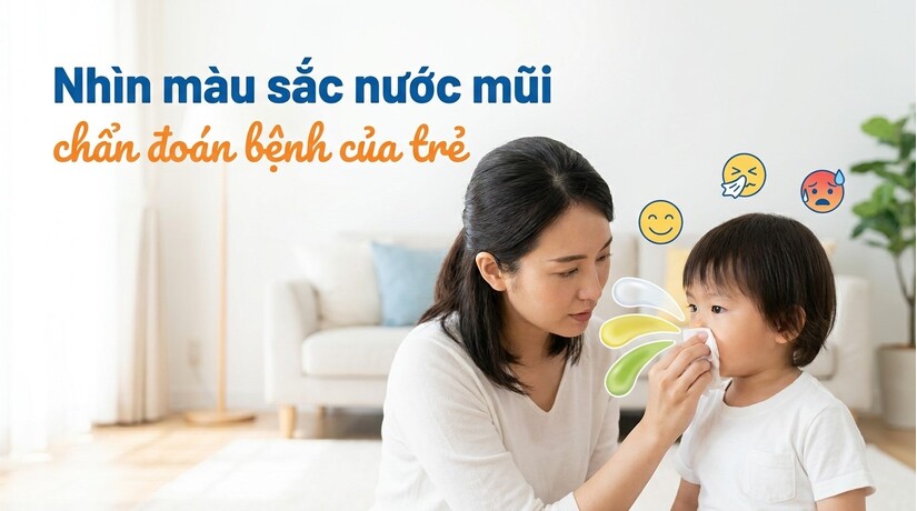 Nhìn màu sắc nước mũi chẩn đoán bệnh của trẻ