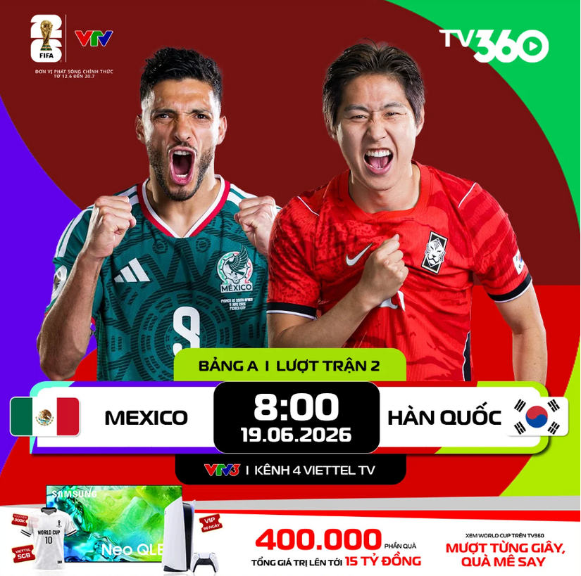 Lịch thi đấu và phát sóng trực tiếp World Cup 2026 trên VTV ngày 19/6