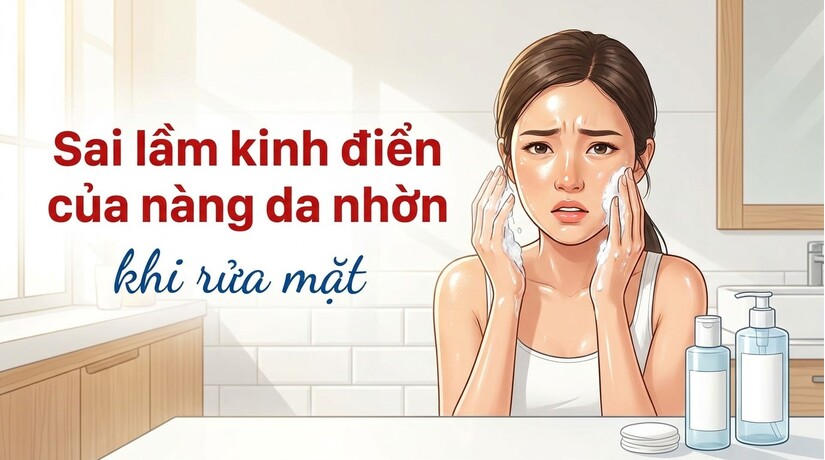 Sai lầm kinh điển của nàng da nhờn khi rửa mặt