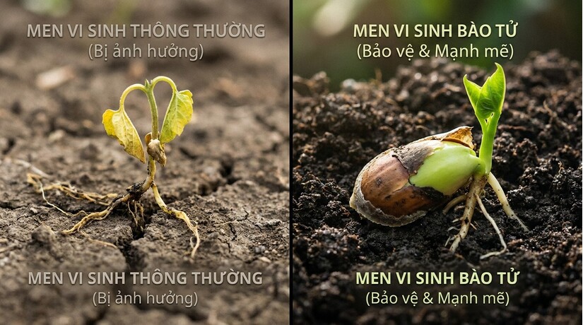 Men vi sinh thông thường và men vi sinh chứa bào từ lợi khuẩn