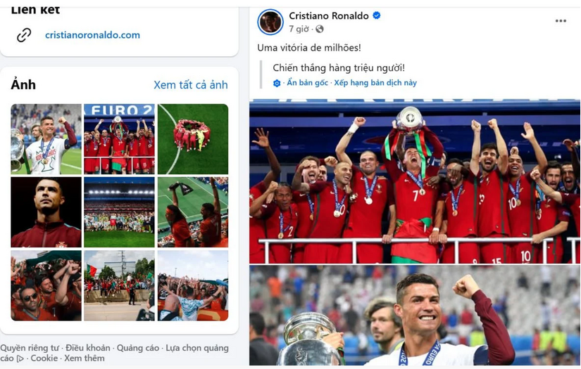 Cristiano Ronaldo bị cộng đồng mạng châm biếm vì bài đăng trên Facebook