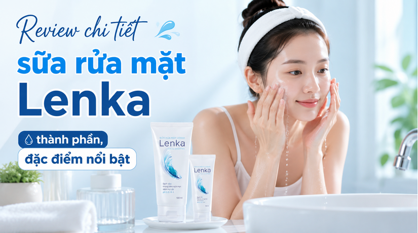 Review chi tiết sữa rửa mặt Lenka: thành phần, đặc điểm nổi bật