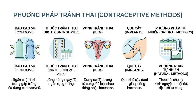 So sánh tỷ lệ an toàn khi dùng bao cao su với các biện pháp khác