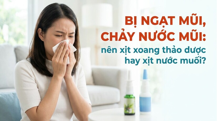Bị ngạt mũi, chảy nước mũi: nên xịt xoang thảo dược hay xịt nước muối