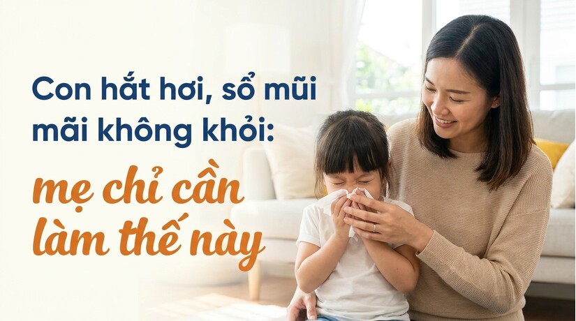 Con hắt hơi, sổ mũi mãi không khỏi: mẹ chỉ cần làm thế này