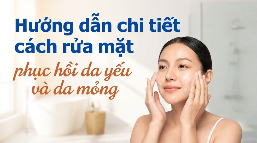 Hướng dẫn chi tiết cách rửa mặt, phục hồi da yếu và da mỏng