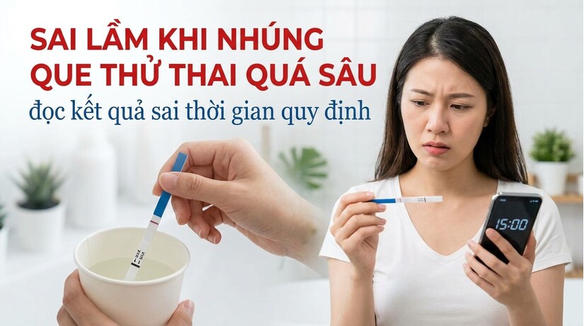 Sai lầm khi nhúng que thử thai quá sâu, đọc kết quả sai thời gian