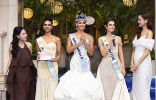 Hoa hậu Bảo Ngọc đón tiếp Top 3 Miss World tại TP.HCM