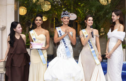 Hoa hậu Bảo Ngọc đón tiếp Top 3 Miss World tại TP.HCM