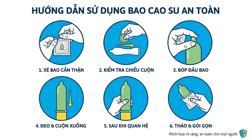 Dùng bao cao su lúc gần xong: tỷ lệ có thai là bao nhiêu %?