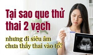 Tại sao que thử thai 2 vạch nhưng đi siêu âm chưa thấy thai vào tổ?
