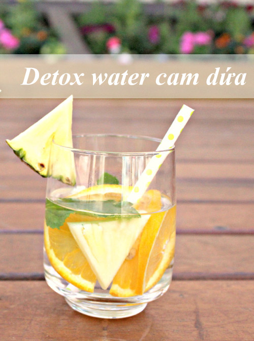 nước detox trị mụn với dứa
